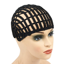 YANTAISIYU 1Pc Black Wig Cap Braided Cap Crochet Wig Cap Adjustable Elastic Band - £11.49 GBP