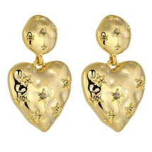 Yup Stylish Star Heart Dangle Earrings 16 K Golden Copper Earrings for W... - $9.19