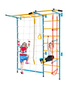 7 in 1 Kids Indoor Jungle Gym Steel Home Playground with Monkey Bars Yellow - $377.99