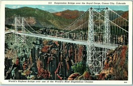 Bridges Postcard Suspension Bridge over the Royal Gorge Canon City Colorado - £9.30 GBP