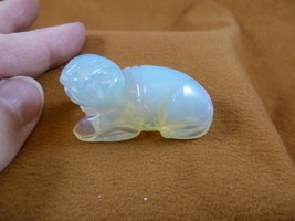 (Y-SEAL-560) little white Opalite SEAL gemstone carving FIGURINE seals s... - $14.01