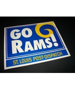 1999 St. Louis Post-Dispatch GO RAMS Football Newspaper Machine Insert Sign - $13.99