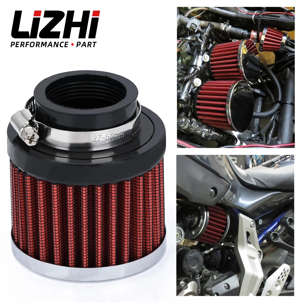 LIZHI -Universal 1.5&quot; 38mm Interface Motorcycle Car Air Intake Filters Cone Cold - £10.98 GBP