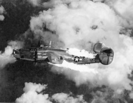 WWII Photo B-24D Liberator Burning Austria WW2 World War Two B-24 US AAF - £9.10 GBP
