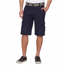 Wear First Stretch Belted Cargo Shorts, Color: Blue, Size: 30 - £21.79 GBP