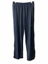 Mens Large Nike Dri Fit Black Track Pants Zippered Pockets Light Weight - $17.06
