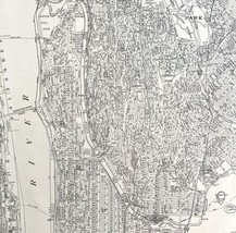 Upper Manhattan City Map 1935 New York NYC Atlas Street View 14 x 11&quot; LG... - $39.99