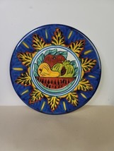 Mexico Talavera Plate Handmade Handpainted Pottery  10&quot; Signed Fruit Bowl - £15.53 GBP