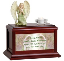 Angelina Angel Art &amp; Wood Cremation Urn - £204.48 GBP