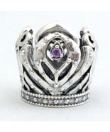 Authentic PANDORA Disney Anna&#39;s Crown Charm, 925 Silver w/ CZ, 791589ACZ... - $53.50 CAD