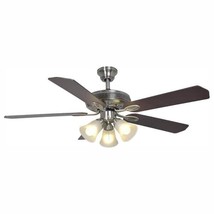 Hampton Bay Glendale 52 in. LED Indoor Brushed Nickel Ceiling Fan with Light Kit - £52.63 GBP
