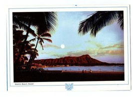 Northwest Orient Airlines Menu Waikiki Beach Diamondhead 1960 Hawaii - £39.76 GBP