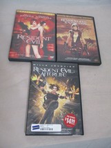 Resident Evil DVD Movie Lot of 3 Extenction AfterLife Blockbuster Sticker - £14.23 GBP