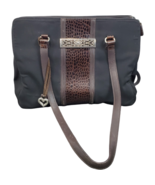 Brighton Shoulder Bag Women Black Brown Croc Pockets Double Handle 2-Ton... - $320.92 MXN