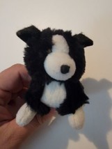 Vintage 1995 BABE Simon Small Black &amp; White Stuffed Plush Dog Figure Toy - $11.50