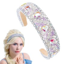 White Rhinestone Padded Headband Glitter Crystal Hairband Colorful Baroq... - £19.65 GBP