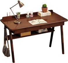 Solid Wood Writing Desk, 47&quot; Mid-Century Modern Walnut Desk, Laptop Desk, Study - £297.88 GBP