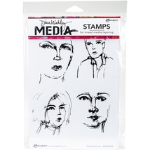 Ranger Dina Wakley Media Cling Stamps Sketched Faces  - £37.68 GBP
