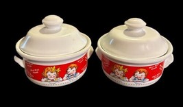 Set Of  2 Vintage 1998 Campbells Soup Crock Bowls w Lid -  Read Description - £18.80 GBP