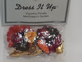 Dress It Up Buttons, Macgregor&#39;s Garden Country Florals, Charms, Craft, ... - £3.37 GBP