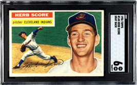 Herb Score 1956 Topps Baseball Rookie Card (RC) #140 Gray Back- SGC Graded 6 EX- - £54.22 GBP