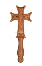 Orthodox Greek Christian 10&quot; Wooden Hand Blessing Cross - Good Detail - 2 Sides - £33.11 GBP
