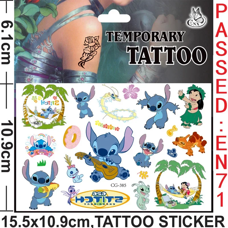 Disney Movies Lilo Stitch Tattoo Stickers 8styles Stitch Cute Anime Figu... - $3.12 CAD