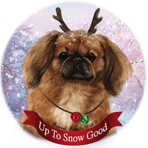 Holiday Pet Gifts Orange Sable Pekingese Dog Porcelain Christmas Ornament - £25.65 GBP