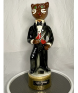Vintage 1970 Ezra Brooks Heritage China Katz Decanter Cat in Tuxedo 24K ... - $32.66