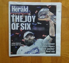 New England Patriots The Joy Of Six Champions Boston Herald Newspaper 2/... - £6.99 GBP