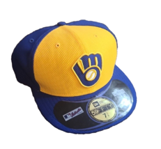 Milwaukee Brewers Cap New Era 59Fifty Baseball Cap MLB  Diamond Era Fitt... - $16.59
