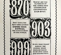 Empire State Express Numbers 1895 Railroad Advertisement Victorian Train... - £29.89 GBP