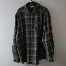 Mens Magellan Outdoors Green Plaid Cotton Flannel Shirt Size 3XL Classic Fit - £19.64 GBP