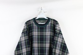 Vintage 90s Streetwear Mens Size Medium Cotton Knit Crewneck Sweater Plaid - £37.21 GBP