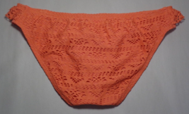 Gianni Bini Size Medium Crochet Ruffle Side Pant Salmon New Bikini Bottom - £46.52 GBP