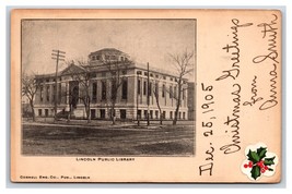 Public Library Building Lincoln Nebraska NE 1905 UDB Postcard V16 - £3.12 GBP