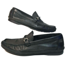 Sandrino Sandro Moscoloni Dress Shoes Mens 11.5 Loafer Black Leather Braided Bit - £23.30 GBP