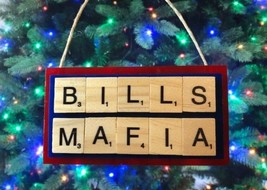 Buffalo Bills Mafia Christmas Ornament Scrabble Tiles USA Made - £7.90 GBP