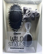 Conair Wild Styles Detangle &amp; Go Brushes and Scrunchie, Set of 3 New In Box - £11.80 GBP