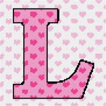 Pepita Needlepoint kit: Letter L Hearts, 7&quot; x 7&quot; - £39.28 GBP+