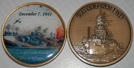 Navy Uss Arizona BB-39 Last Torpedo Day Of Infamy Pearl Harbor Challenge Coin - £27.53 GBP
