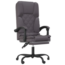 vidaXL Massage Office Chair Gray Faux leather, metal, plywood Medium - $2,474.41 MXN