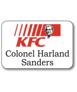 COLONEL SANDERS KFC NAME BADGE & FINGER LICKIN BUTTON HALLOWEEN COSTUME MAGNET - $17.24