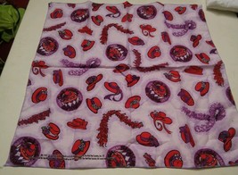 Red Hat Society Scarf Cotton Polyester  Rectangular Red Purple Hats - £8.00 GBP