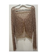 Notations Tan Beaded L/S Cardigan front closure XL *No tag - $50.49