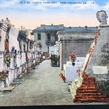 Old St. Louis Cemetery Postcard Linen Vintage New Orleans Louisiana USA - £10.94 GBP