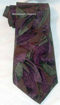Pierre Cardin Mens Tie Necktie Purple Green Abstract Art - £7.17 GBP