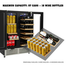 23 Inch Wine and Beverage Refrigerator Dual Zone Wine Beer Fridge Cooler... - $1,044.99