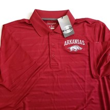 NCAA Arkansas Razorbacks Champion Textured Short Sleeve Polo Mens Size S Red - £17.22 GBP