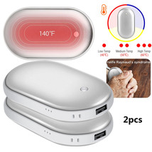 2 Packs Rechargeable 5000mAh Hand Warmers USB Power Bank Electric Pocket... - £34.36 GBP
